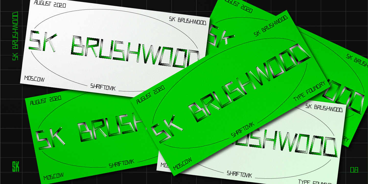 Пример шрифта SK Brushwood #9